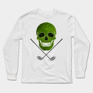 Skull and Golf Clubs Long Sleeve T-Shirt